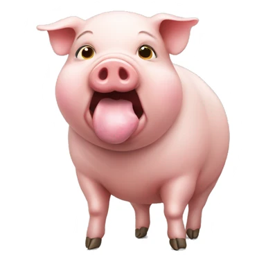 Pig holding ball in mouth sticker