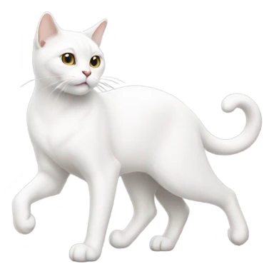 White cat walking sticker