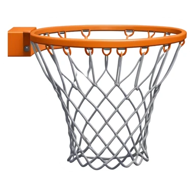 Cinematic Realistic image of a basketball hoop with a detailed metal rim and intricately woven net, captured in dynamic lighting that evokes the charged atmosphere of a competitive court sticker