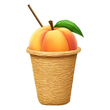 Peach with a straw in it sticker