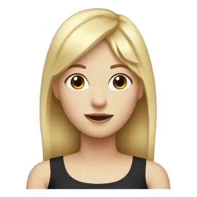 blonde white girl with bangs and a black top sticker