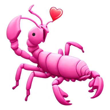 pink scorpion blowing kisses sticker
