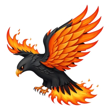 A black wing on fire sticker