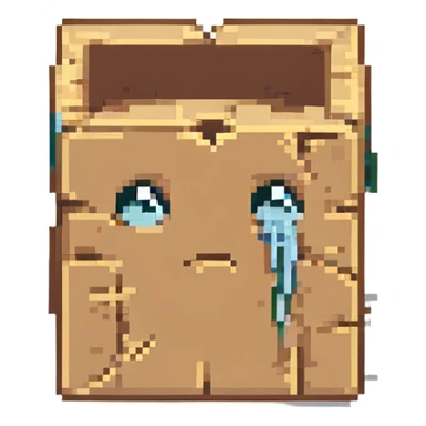 A broken software package depicted as a box with cracks and a sad face sticker