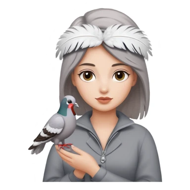 jackieshauna holding a pigeon sticker