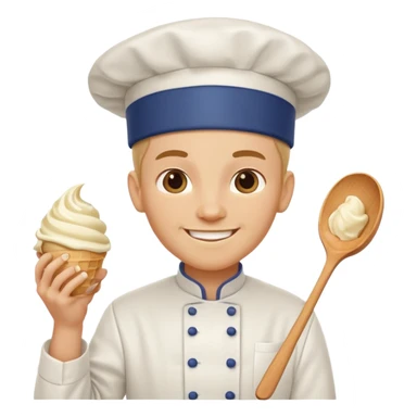 chef holding ice cream sticker