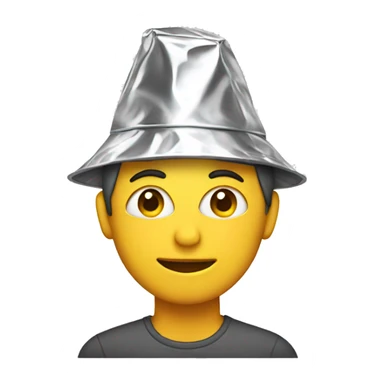 Person wearing a tin foil hat sticker