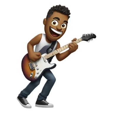 Big mouth character jay playing guitar sticker