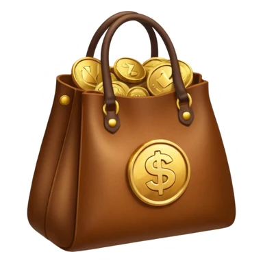 coins inside leather bag sticker