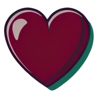 red burgundy heart sticker