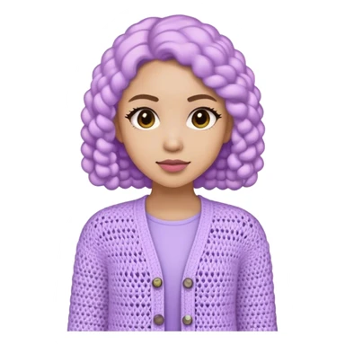 pastel purple women's crocheted cardigan sticker