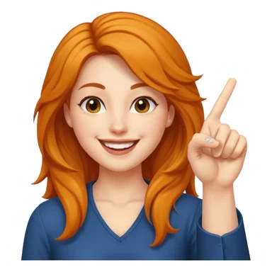  women with open hairs sideways image  one arm victory sign sticker