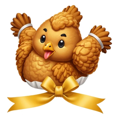 fried chicken tie up the ribbon sticker