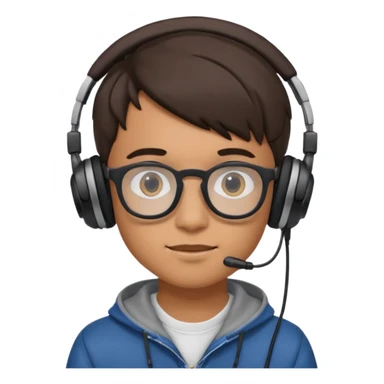 GenZ boy with headphones on and look like editor sticker