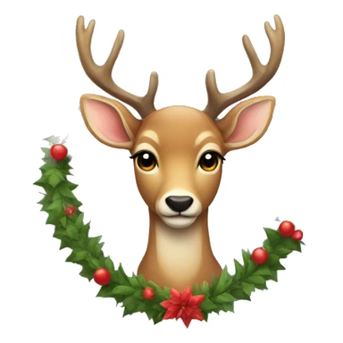 deer with a garland  sticker