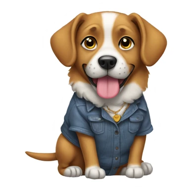 Dog wearing clothes  sticker