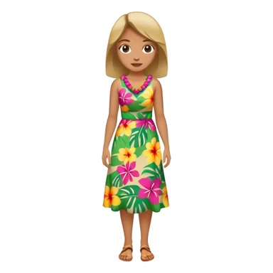  woman in Hawaiian dress full body sticker