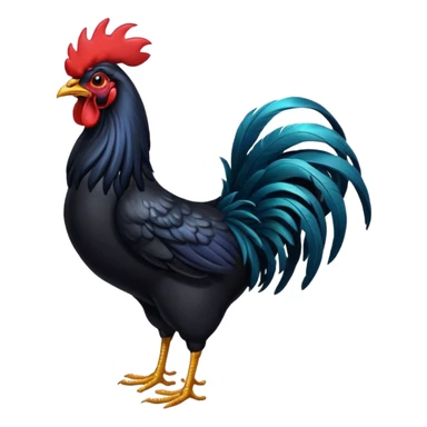 Black rooster sticker