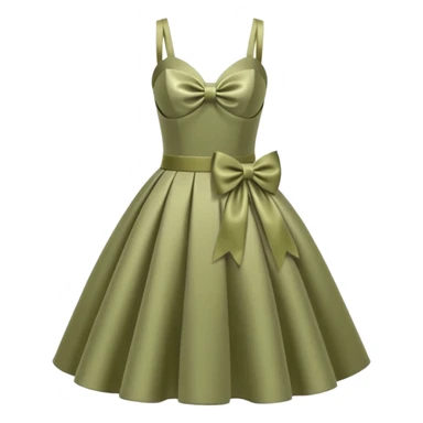 Khaki short satin wedding dress with bow sticker