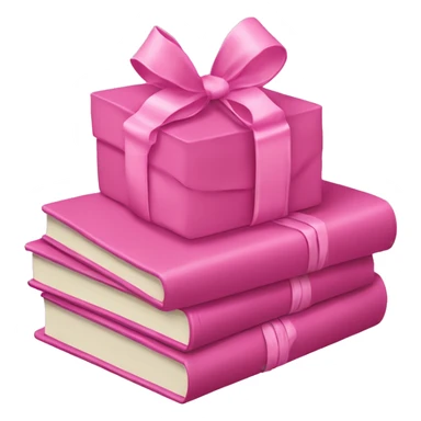 Pink Books stacked up and tied together by a pink bow sticker