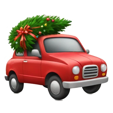 Christmas car with tree sticker
