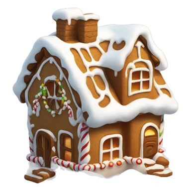 ginger bread house in snow sticker