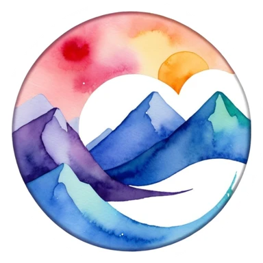 Realistic, watercolor, January Label sticker