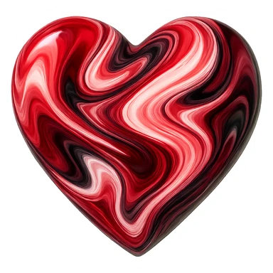 heart with a swirling marble effect sticker