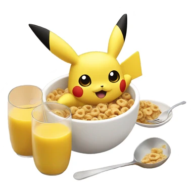 pikachu serves cereal for breakfast  sticker
