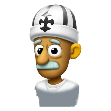 Squidward in a Pittsburgh Steeler hat ￼ sticker