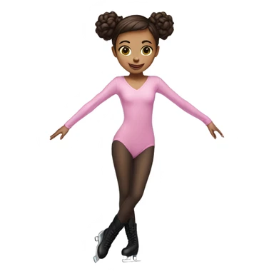 brunette ice skating pink long sleeve bodysuit full body sticker