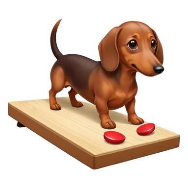 Wiener dog playing cornhole sticker