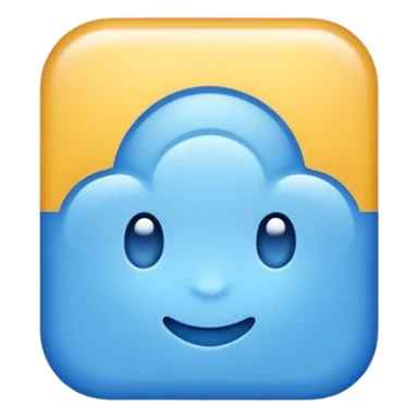 A square blue check sticker