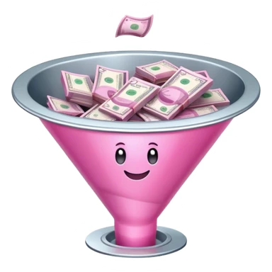 pink money in the sales funnel sticker
