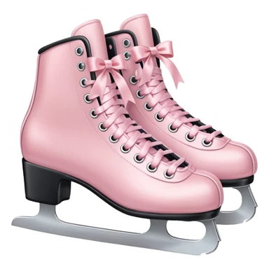 two pastel pink ice skates with bows sticker