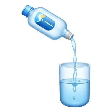 pouring out a bottle of water sticker