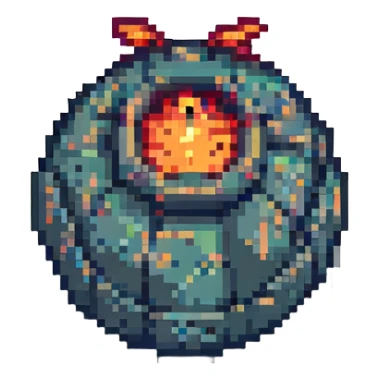time bomb, pixel art style, transparent background sticker
