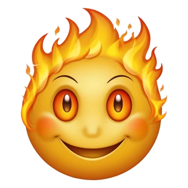 smiley face with fire eyes sticker