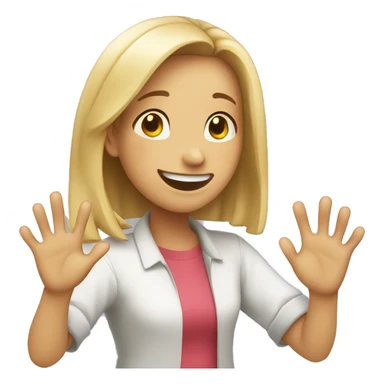 Girl excited while rubbing hands together like she is full of glee sticker