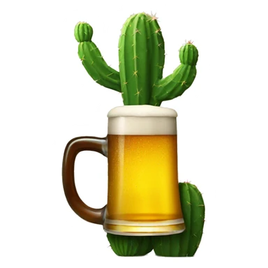 A cactus drinking a beer sticker