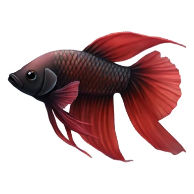 Black betta fish short fins and redish tones sticker