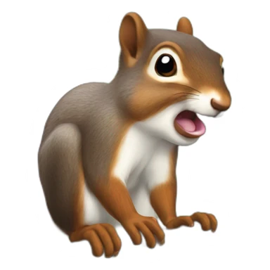 squirrel hiding nuts in its mouth sticker