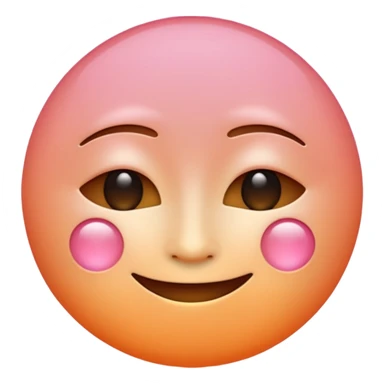 minimalist illustration of a warm glowing emoji face representing anonymous emotional connection. soft orange-pink gradient, gentle smile, organic round form, light diffusion, sense of warmth and intimacy, subtle glow around the edges, smooth and friendly aesthetic. sticker