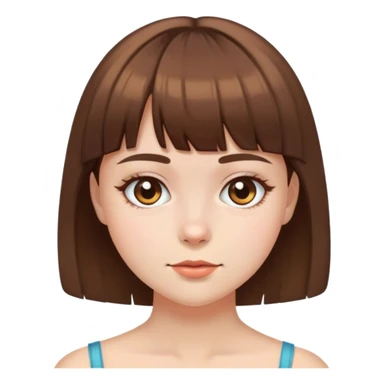 a girl with short brown hair and bangs sticker