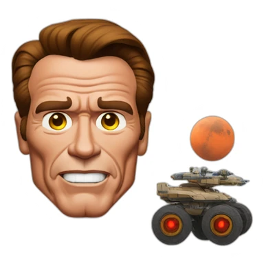 arnold schwarzenegger on planet mars sticker