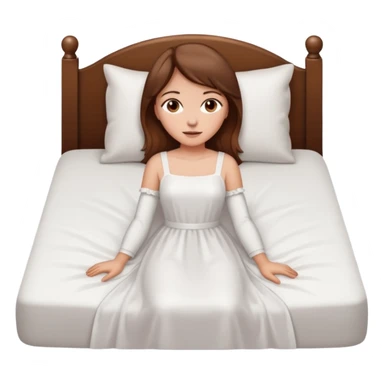 lying on withe bed brown hair girl sticker