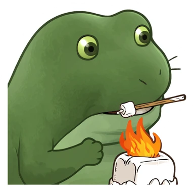 A bunny roasting a marshmallow  sticker