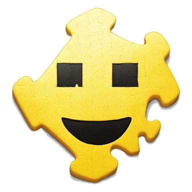 pixel art yellow puzzle piece with happy face sticker