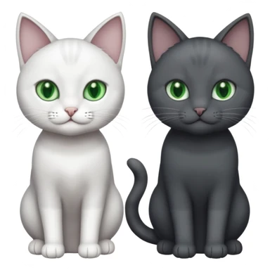 2 different coloured grey cats including one dark grey and white cat and one completely solid dark grey cat with green eyes and only white paws sticker