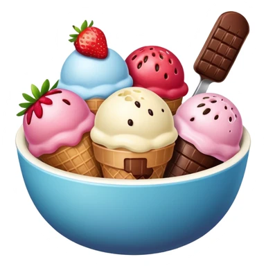 different icecream scoopsicecream in bowl sticker